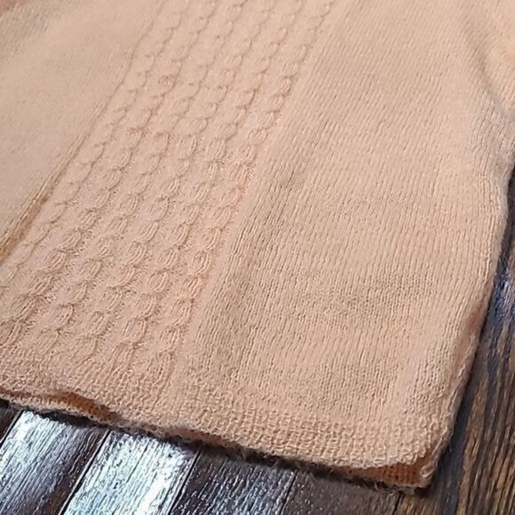 Vintage 1950's Pandira Shagora Wool Mohair Orange Mock Neck Sweater Small - Picture 10 of 11